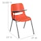 Flash Furniture Orange Ergonomic Shell Chair with Right Handed Flip-Up Tablet Arm RUT-EO1-OR-RTAB-GG - alternate 9